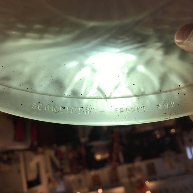 French Art Deco Hexagonal Chandelier by Schneider For Sale - Image 12 of 13