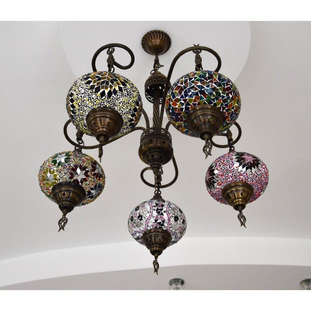 Turkish Tribal Handcrafted Mosaic Glass Chandelier Chairish