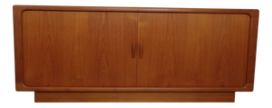 Large Teak Tambour Sideboard from Dyrlund, Denmark, 1970s