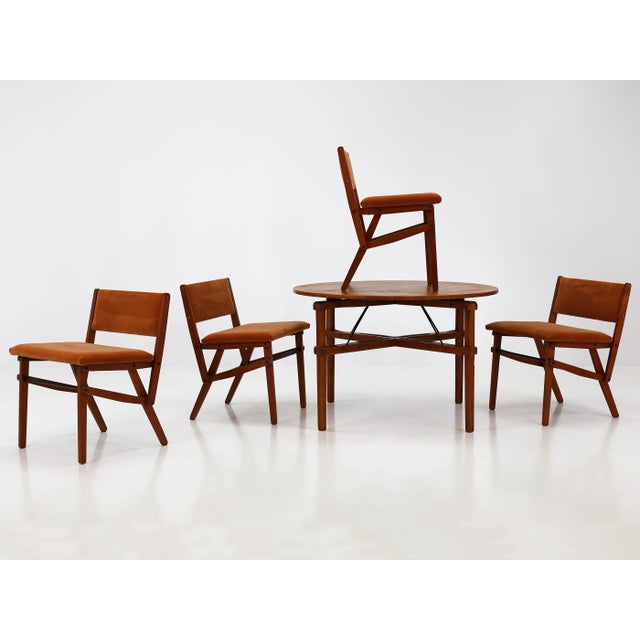 Vintage Architectural Table and Chair by Franco Albini for Poggi, 1954, Set of 5 For Sale - Image 12 of 12