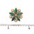 Metal Kabana Diamond Fire Opal 14k Yellow Gold Flower Ring, Size 7.25 For Sale - Image 7 of 7
