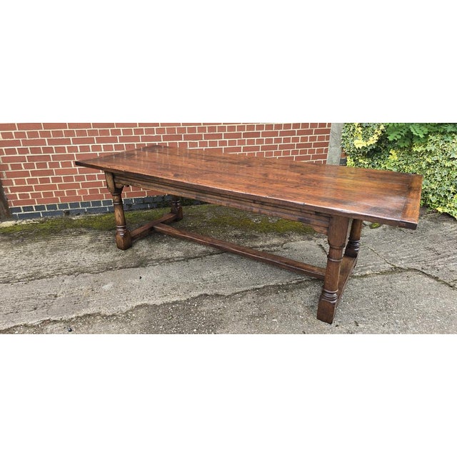 Refrectory Kitchen Farmhouse Oak Dining Table, 1920 For Sale - Image 18 of 18