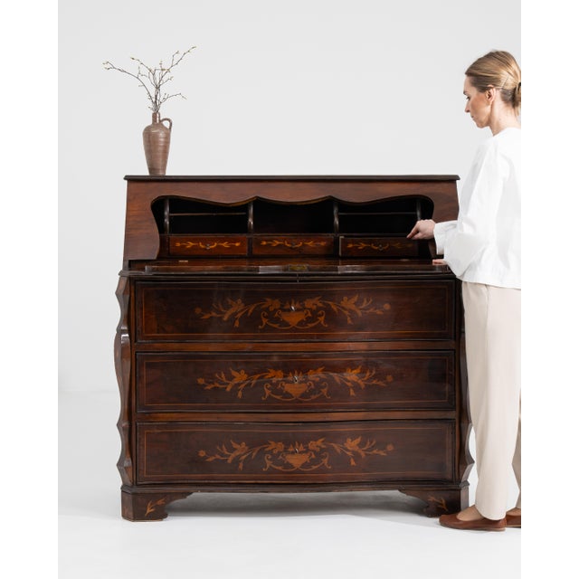 19th Century Fine Inlaid Secretary Desk For Sale - Image 12 of 16