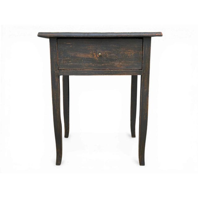 Dark Lacquered Fir Side Table For Sale - Image 10 of 13