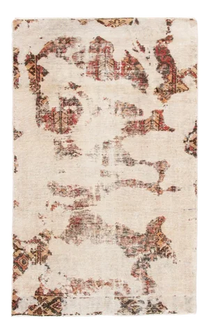 Early 20th Century Vintage Ivory Distrtessed Handmade Wool Rug
