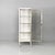 1950s Mid-Century Italian White Metal and Glass Pharmacy Display Cabinet, 1950s For Sale - Image 5 of 18