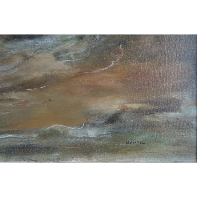 1970s Vintage Oil Painting of Southern California Seascape by Nadine Pollard For Sale - Image 5 of 8