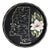 Round Mississippi Magnolia Tin Serving Tray in Black and Cream For Sale