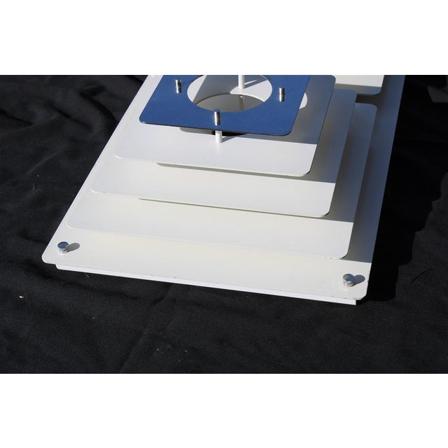 Silver Sculptural Minimalisa Ceiling Light in Enamelled Metal, Italy, 1960s For Sale - Image 8 of 11