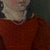 19th Century Danish Folk Art Portrait of Young Girl in Red Dress With Pearl Necklace (Oil on Board) For Sale In Philadelphia - Image 6 of 12