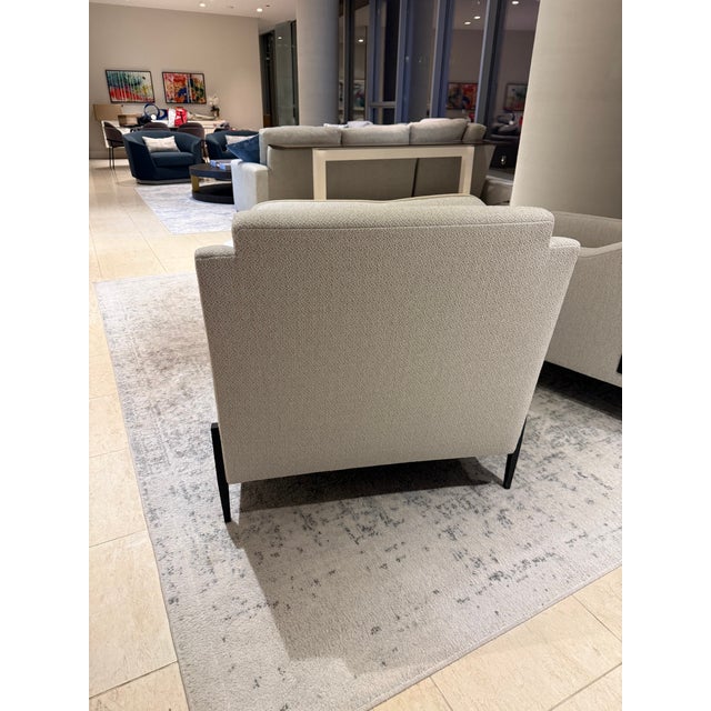 Mid-Century Modern Caracole Remix Upholstered Accent Chair With Black Iron Legs For Sale - Image 3 of 4