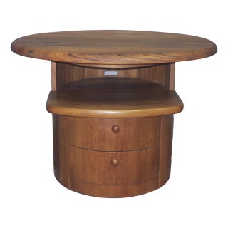 Teak Oval Coffee Table with Swivel Top from Silkeborg, Denmark, 1960s For Sale