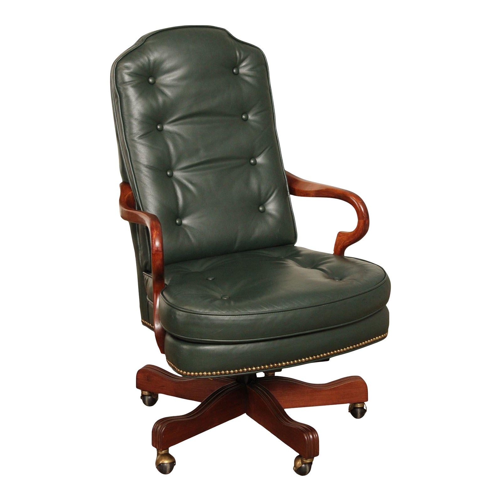 Bradington Young Vintage Tufted Leather Executive Office Chair Chairish