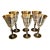 Mid 20th Century Gold Trim Optical Paneled Goblets - Set of Six For Sale