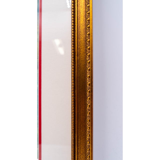 1990s Framed Flower Watercolor Art "June Roses" For Sale - Image 5 of 7