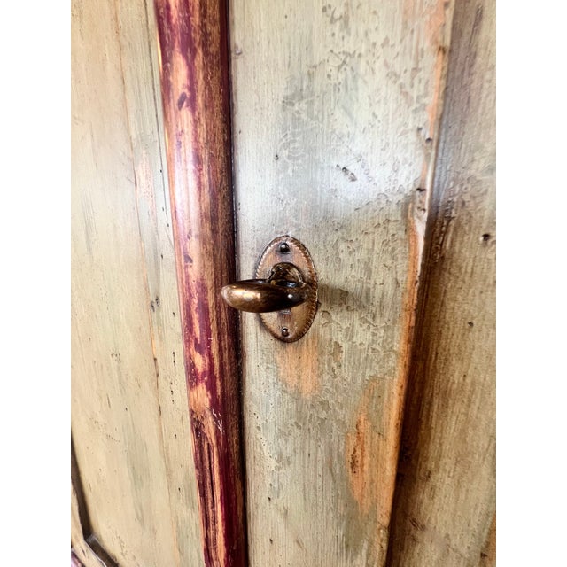 Brown Large European Style Old World Hand-Painted Bar Drinks Liquor Armoire Cabinet Pull Out Shelf For Sale - Image 8 of 16
