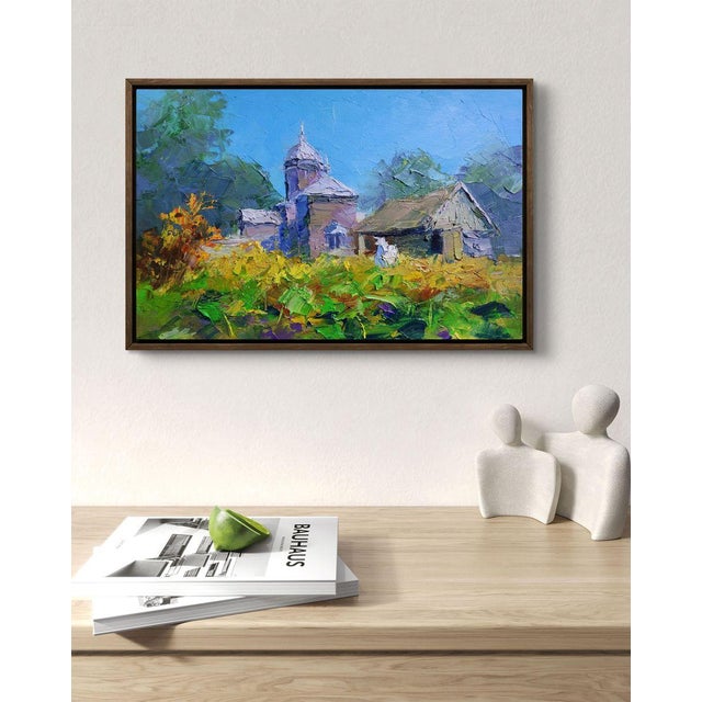 Oil painting Village Church on a Clear Day Boris Serdyuk is a luminous impressionist landscape that beautifully captures...
