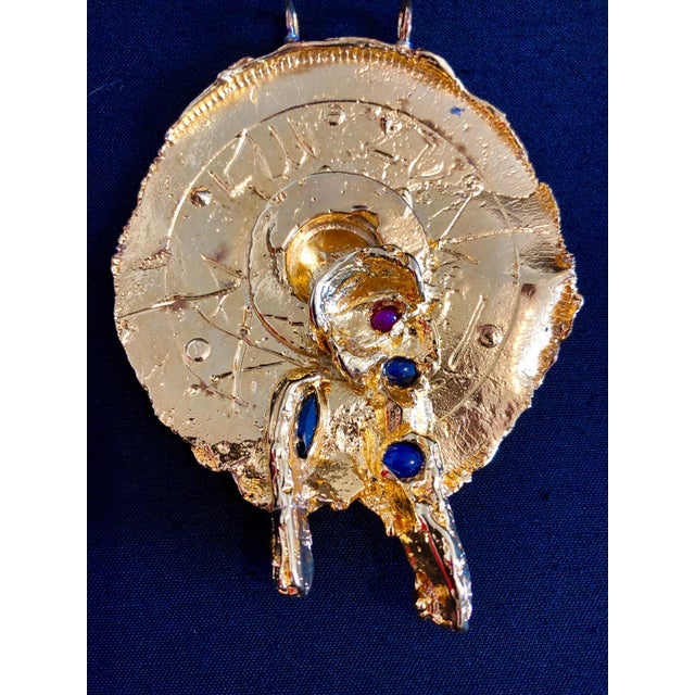 Gold Igael Tumarkin, Gold Gilt Bronze Sculpture Pendant Art Israeli Tumarkin Abstract Surrealist, c.1960s-1970s For Sale - Image 8 of 13