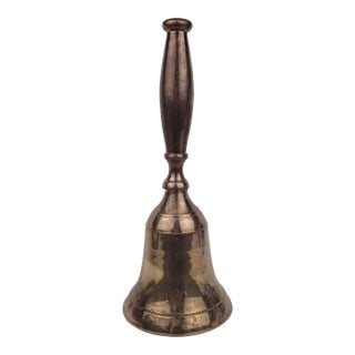 Vintage Solid Brass School or Dinner Hand Bell Made in India For Sale