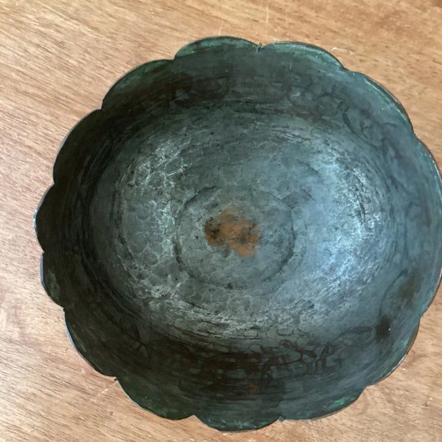 Metal Antique Mid 19th Century Middle Eastern Silver on Cooper Footed Bowl For Sale - Image 7 of 12