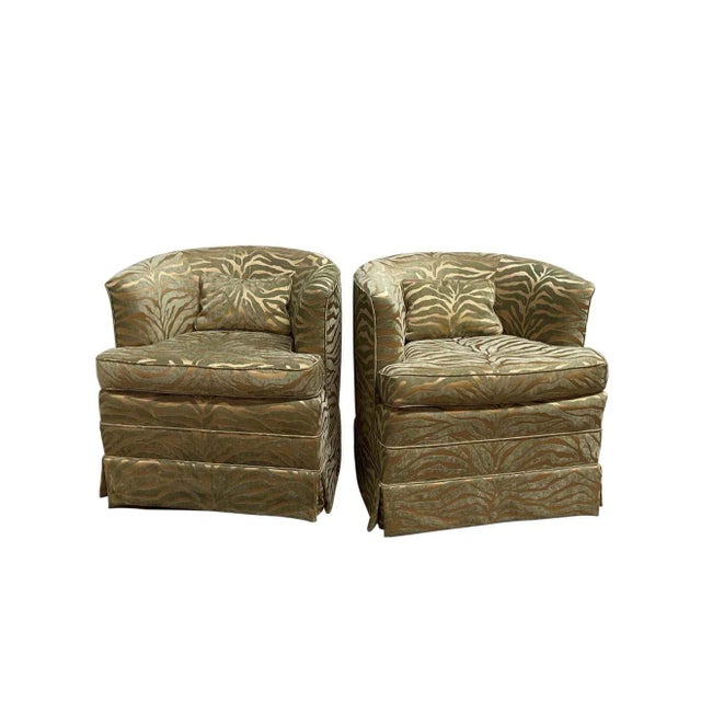 1970's Swivel Barrel Back Chairs, Milo Baughman Style - A Pair For Sale - Image 9 of 13