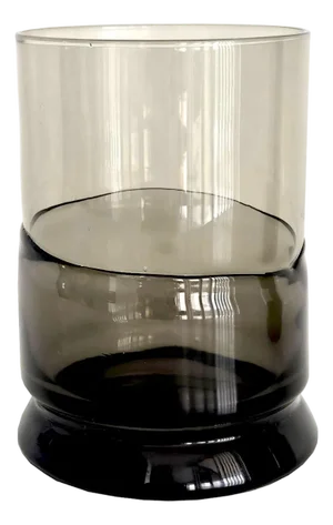1980s Double Dipped Smoked Glass Vase or Pillar Candle Holder