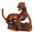 Life Size Antique 1800's Hand Carved Burl Wood Japanese Panther Sculpture Statue For Sale