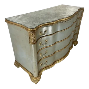Painted French Style Serpentine Chest