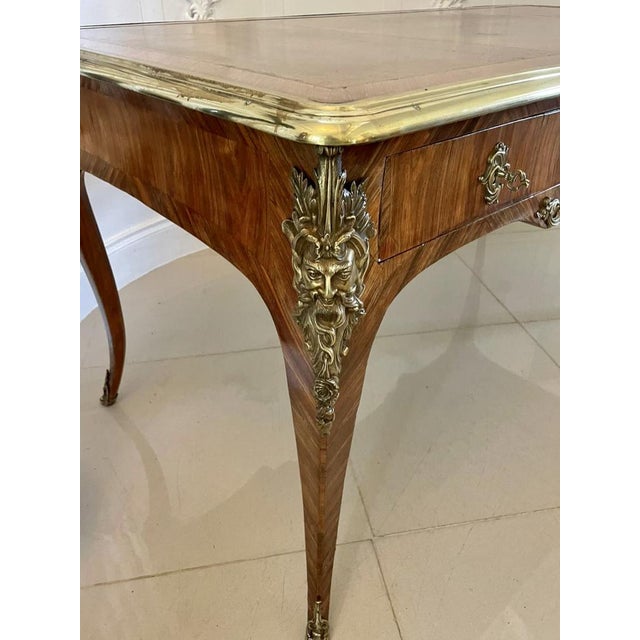 Large Antique Victorian Kingwood Desk, 1850 For Sale - Image 9 of 18