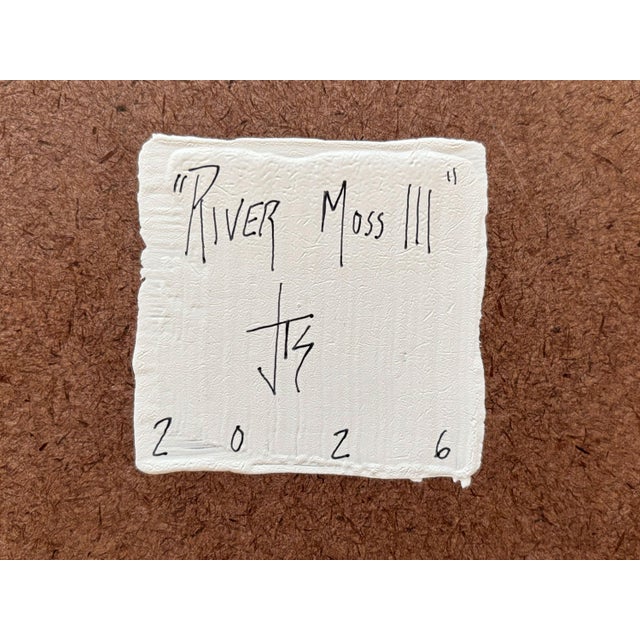 “River Moss" Abstract Art in Antique Frame, Transitional Living Room Art by JTS For Sale - Image 10 of 11