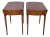 Late 20th Century Pair of Mahogany Association Fruitwood Inlay Pembroke Drop Leaf Side Tables For Sale