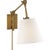 Suzanne Kasler for Visual Comfort Signature Graves Pivoting Sconce in Hand-Rubbed Antique Brass with Linen Shade For Sale