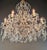 Antique Art Nouveau Flower Candelabrum Crystal Chandelier Brass Ceiling Lustre For Sale - Image 4 of 15