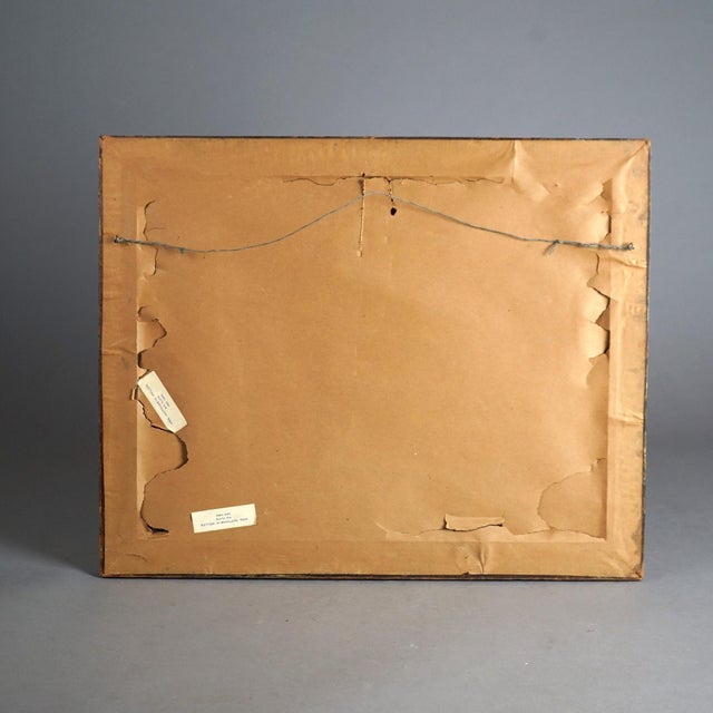 Impressionist Antique Still Life Floral Print In Original Gilt Frame with Eglomise Glass Circa 1880 For Sale - Image 3 of 10