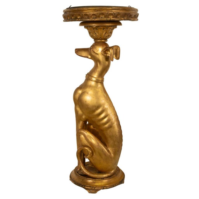 Late 18th Century Antique French 18thC Louis XVI Gilt-Wood Greyhound Dog Jardinière Stand 1780 For Sale - Image 5 of 18
