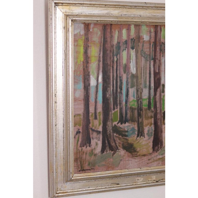 Harry Wichmann, Tree Trunks, 1953, Oil on Panel, Framed For Sale - Image 12 of 17