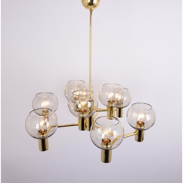 Large Vintage Brass Chandelier, Germany, 1960s For Sale - Image 11 of 13