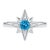 Swiss Blue Topaz Compass Ring, Celestial Star Style Shape Ring Us 7 For Sale