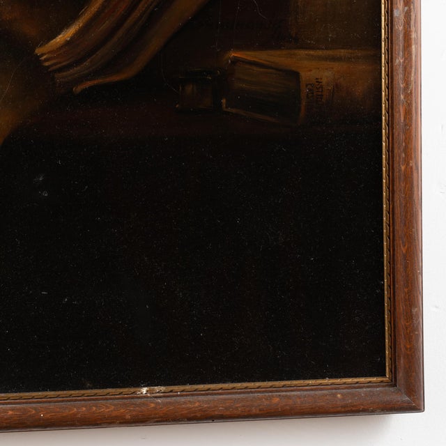 Oil on Canvas Portrait of Scholar, Signed and Dated Franz Josef Blaschke 1952 For Sale - Image 9 of 10