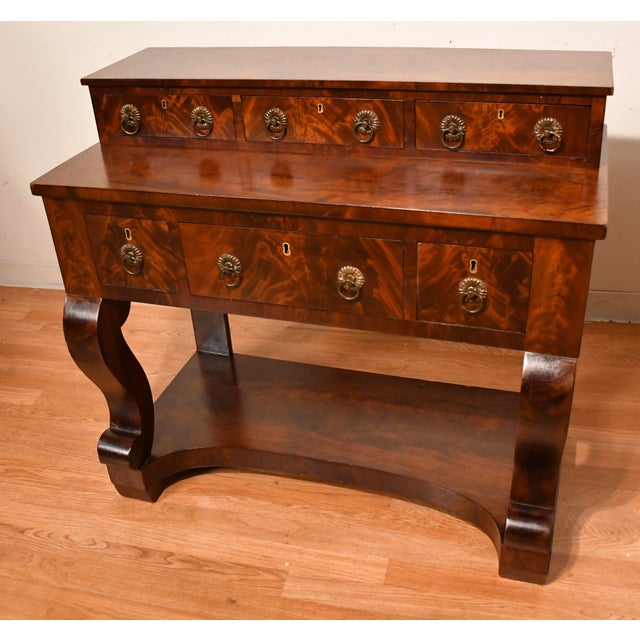 1890s Antique American Empire Flame Mahogany Server / Buffet For Sale - Image 16 of 17