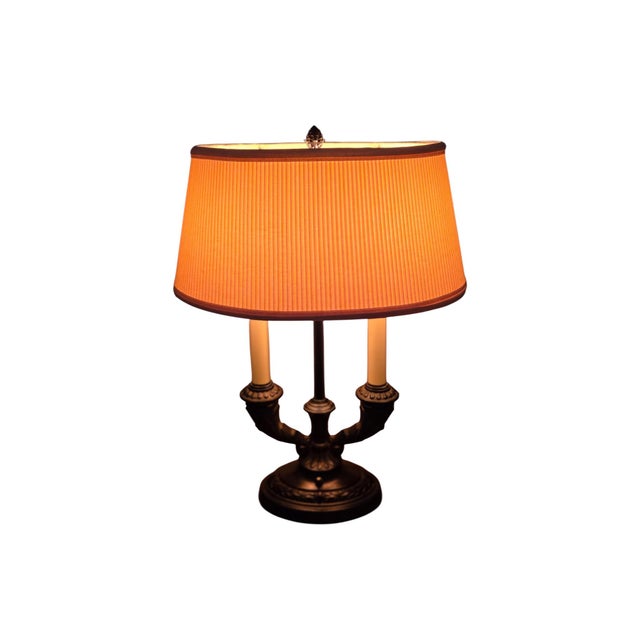 Bronze Vintage 1998 Frederick Cooper "Trevor" Dark Bronze & Brass Bouillotte Table Lamp For Sale - Image 8 of 14
