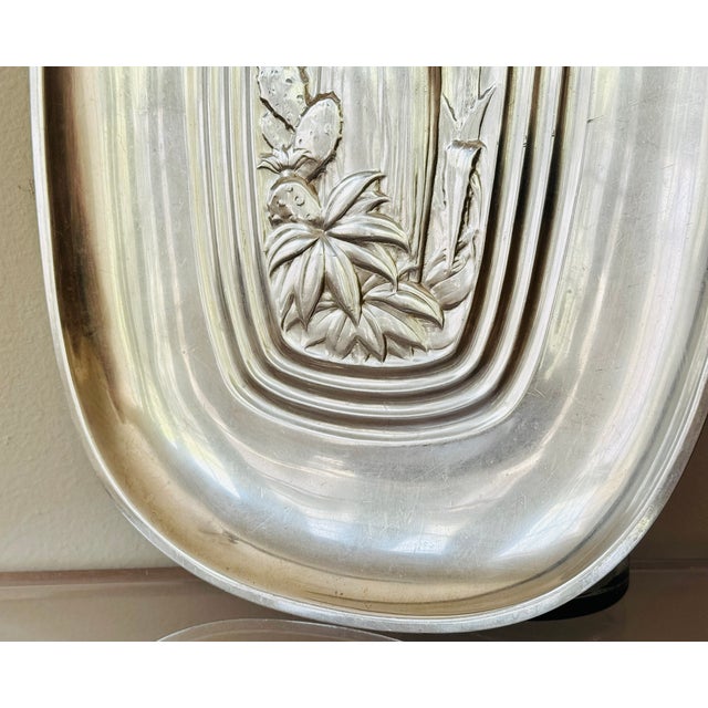 1940s Mid Century International Silver Company Plated Silver Tray For Sale - Image 5 of 12