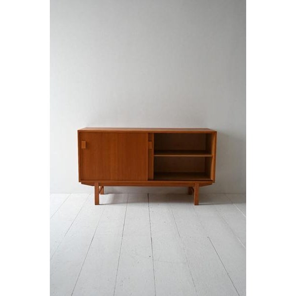 1970s Danish Sideboard with Sliding Door, Shelves and Inner Drawer, 1970s For Sale - Image 5 of 8