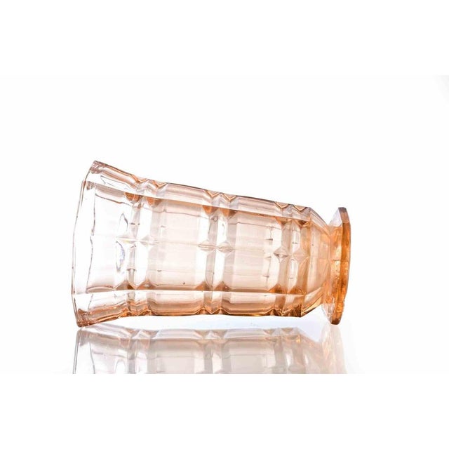 Art Deco cut glass vase, realized between 1930s and 1940s. Very good condition.