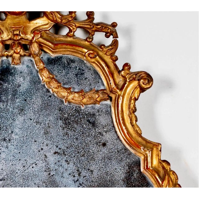 Italian Giltwood Cartouche Mirror, 18th Century For Sale - Image 4 of 10