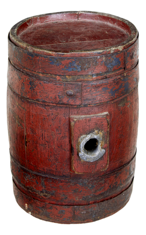 19th Century Scandinavian Painted Oak Barrel, 1870