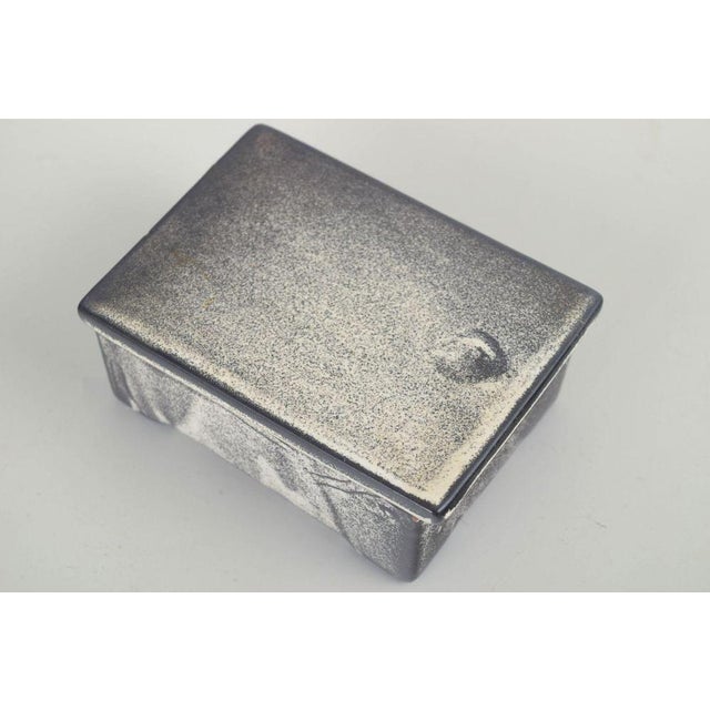 Svend Hammershøi for Kähler Lidded box, 1930s. Rectangular stoneware box with fitted lid, finished in a characteristic...