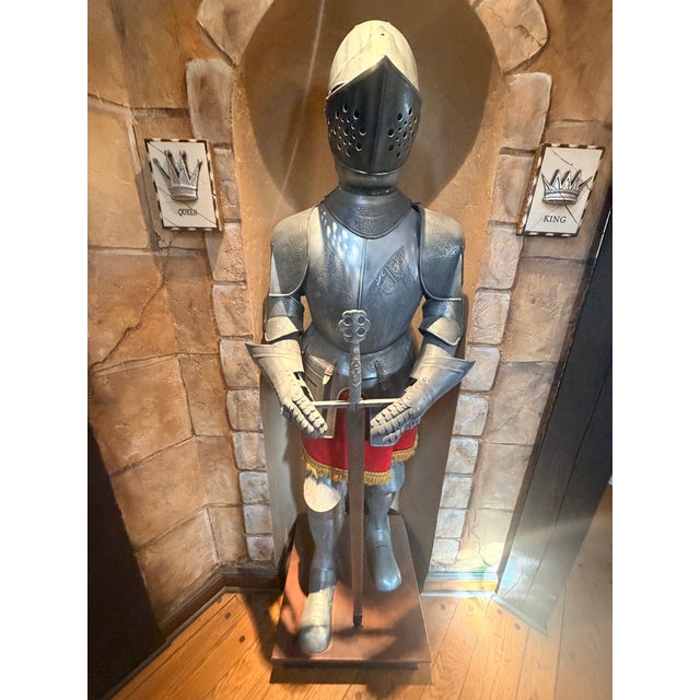 Dove Gray 15th Century Renaissance Suit of Armour and Sword (Decorative Replica) For Sale - Image 8 of 8