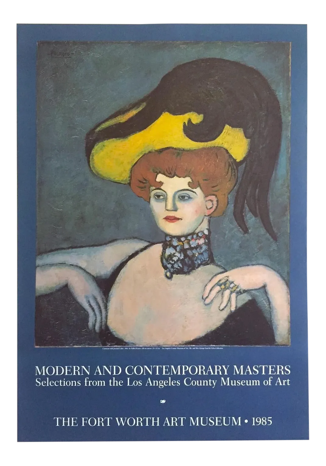 Pablo Picasso Vintage 1985 Lithograph Print Exhibition Poster