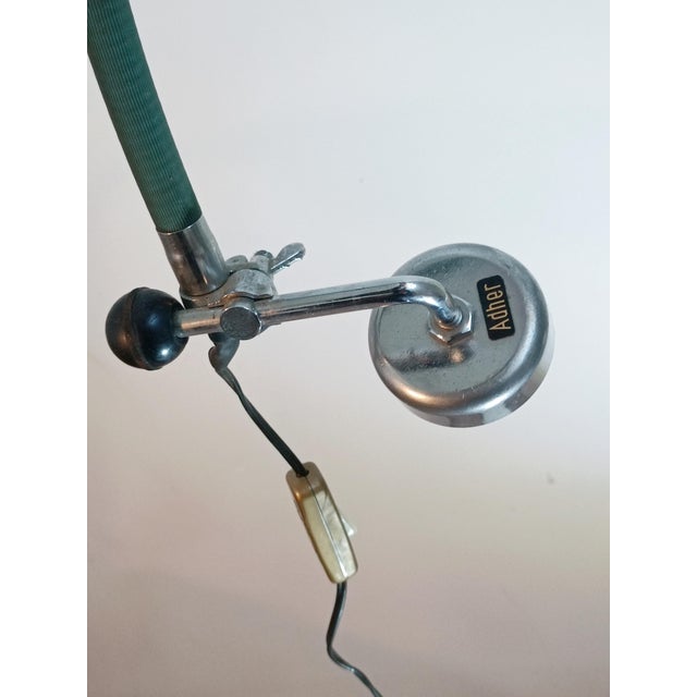 Forest Green Vintage Industrial Lamp by Adher, 1950s For Sale - Image 8 of 13